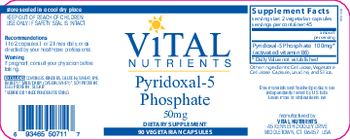 Vital Nutrients Pyridoxal-5 Phosphate 50 mg - supplement