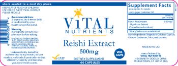 Vital Nutrients Reishi Extract 500 mg - supplement