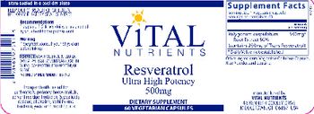 Vital Nutrients Resveratrol Ultra High Potency 500 mg - supplement