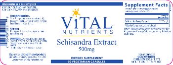 Vital Nutrients Schisandra Extract 500 mg - supplement