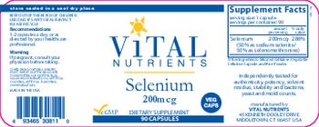 Vital Nutrients Selenium 200 mcg - supplement