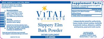 Vital Nutrients Slippery Elm Bark Powder - supplement