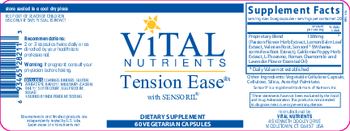 Vital Nutrients Tension Ease With Sensoril - supplement