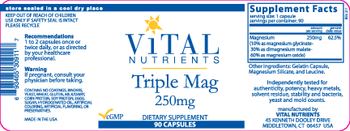 Vital Nutrients Triple Mag 250 mg - supplement