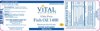 Vital Nutrients Ultra Pure Fish Oil 1400 Lemon Flavor - supplement