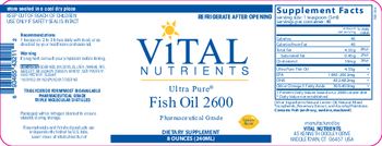 Vital Nutrients Ultra Pure Fish Oil 2600 Lemon Flavor - supplement