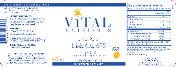 Vital Nutrients Ultra Pure Fish Oil 675 Lemon Flavor - supplement