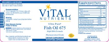 Vital Nutrients Ultra Pure Fish Oil 675 Lemon Flavor - supplement