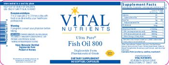 Vital Nutrients Ultra Pure Fish Oil 800 Lemon Flavor - supplement