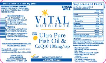 Vital Nutrients Ultra Pure Fish Oil & CoQ10 Lemon Flavor - supplement