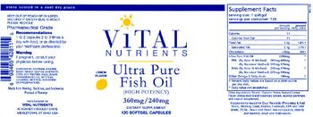 Vital Nutrients Ultra Pure Fish Oil Lemon Flavor - supplement