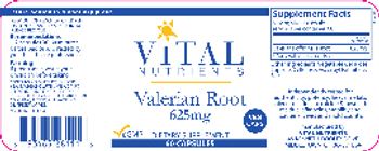 Vital Nutrients Valerian Root 625 mg - supplement