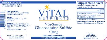 Vital Nutrients Veg-Source Glucosamine Sulfate 500 mg - supplement