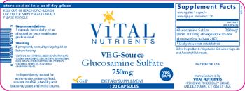 Vital Nutrients Veg-Source Glucosamine Sulfate 750 mg - supplement
