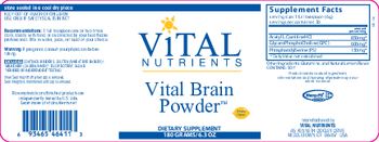 Vital Nutrients Vital Brain Powder Lemon Flavor - supplement