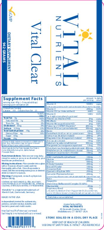 Vital Nutrients Vital Clear - supplement