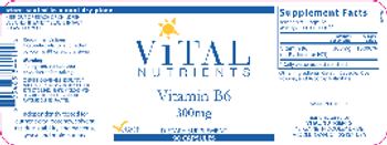 Vital Nutrients Vitamin B6 300 mg - supplement