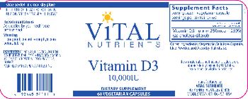 Vital Nutrients Vitamin D3 10,000 IU - supplement