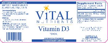 Vital Nutrients Vitamin D3 2000 IU - supplement
