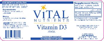 Vital Nutrients Vitamin D3 5000 IU - supplement
