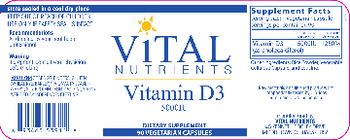 Vital Nutrients Vitamin D3 5000 IU - supplement