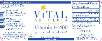 Vital Nutrients Vitamin E 400 - supplement