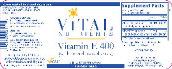 Vital Nutrients Vitamin E 400 - supplement