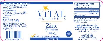 Vital Nutrients Zinc 30 mg - supplement