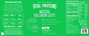 Vital Proteins Matcha Collagen Latte Vanilla - supplement