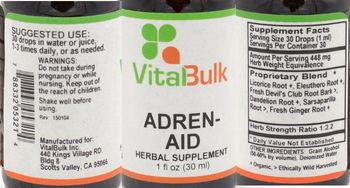 VitalBulk Adren-Aid - herbal supplement