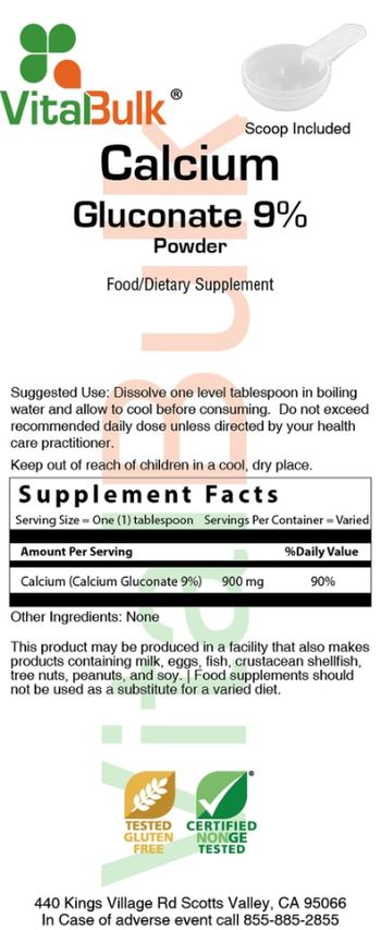 VitalBulk Calcium Gluconate 9% Powder - food supplement