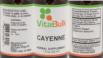 VitalBulk Cayenne - herbal supplement