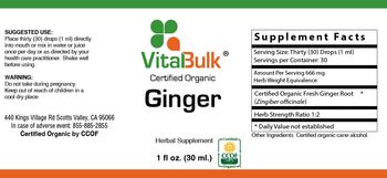 VitalBulk Certified Organic Ginger - herbal supplement