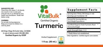 VitalBulk Certified Organic Turmeric - herbal supplement