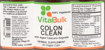 VitalBulk Colon Clean with Aged Cascara Sagrada - herbal supplement