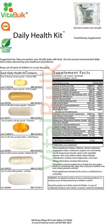 VitalBulk Daily Health Kit - food supplement