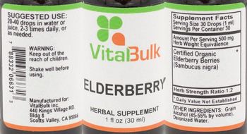 VitalBulk Elderberry - herbal supplement