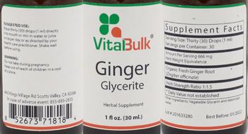 VitalBulk Ginger Glycerite - herbal supplement