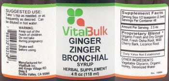 VitalBulk Ginger Zinger Bronchial Syrup - herbal supplement