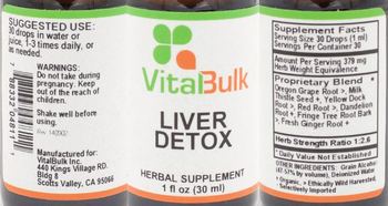 VitalBulk Liver Detox - herbal supplement