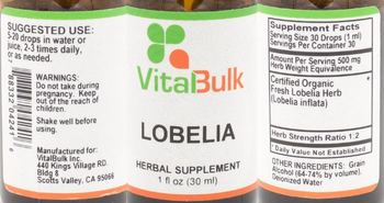 VitalBulk Lobelia - herbal supplement