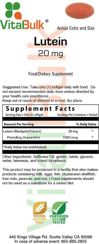 VitalBulk Lutein 20 mg - food supplement