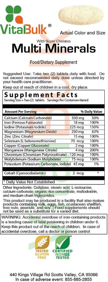 VitalBulk Multi Minerals with Super Chelates - food supplement