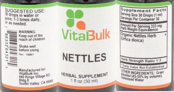 VitalBulk Nettles - herbal supplement