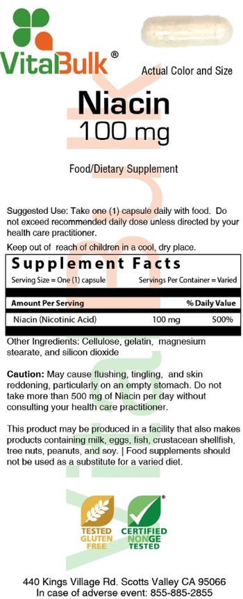 VitalBulk Niacin 100 mg - food supplement
