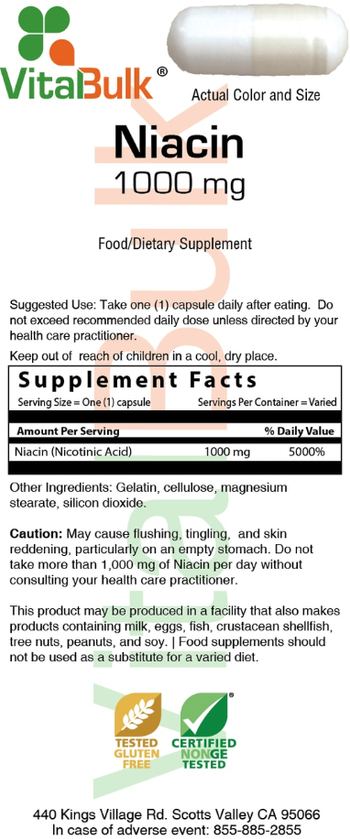 VitalBulk Niacin 1000 mg - food supplement