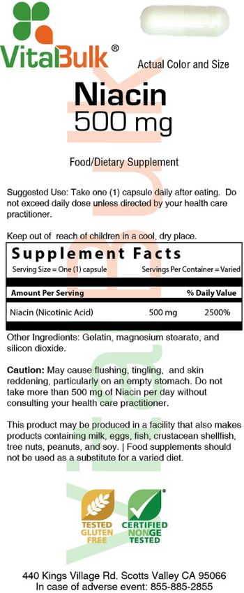VitalBulk Niacin 500 mg - food supplement