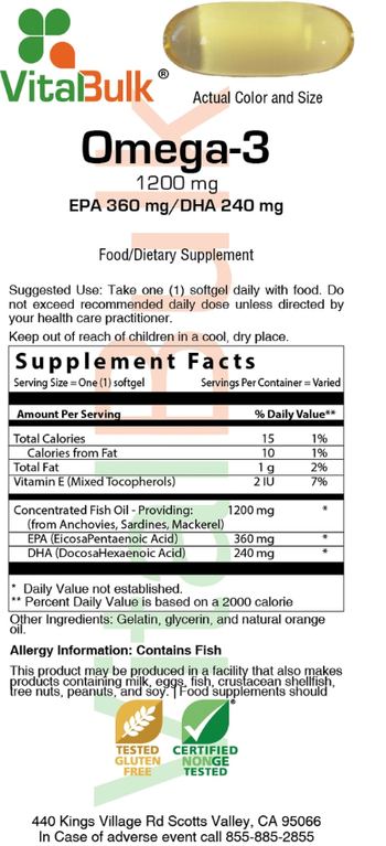 VitalBulk Omega-3 1200 mg - food supplement