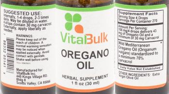 VitalBulk Oregano Oil - herbal supplement