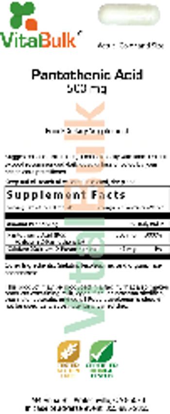 VitalBulk Pantothenic Acid 500 mg - food supplement